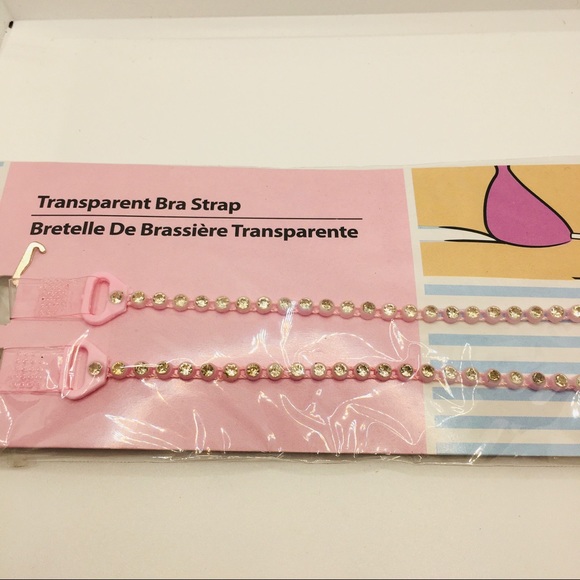 BRA STRAPS TRANSPARENT PINK WITH RHINESTONES!!! - Picture 12 of 14